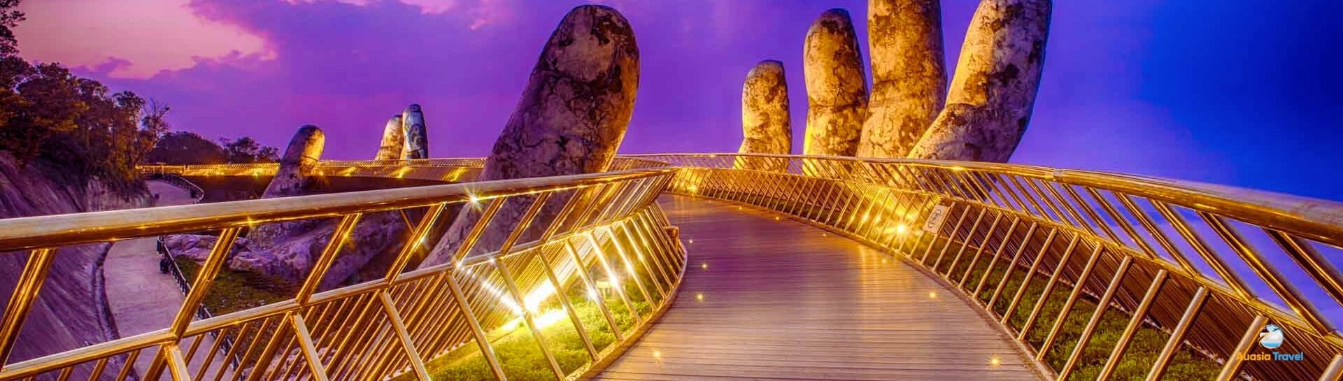 Golden Bridge In Ba Na Hills Da Nang Vietnam